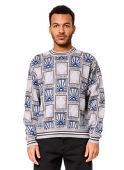 Pattern Logo Jacquard Sweater Knit - Light Grey