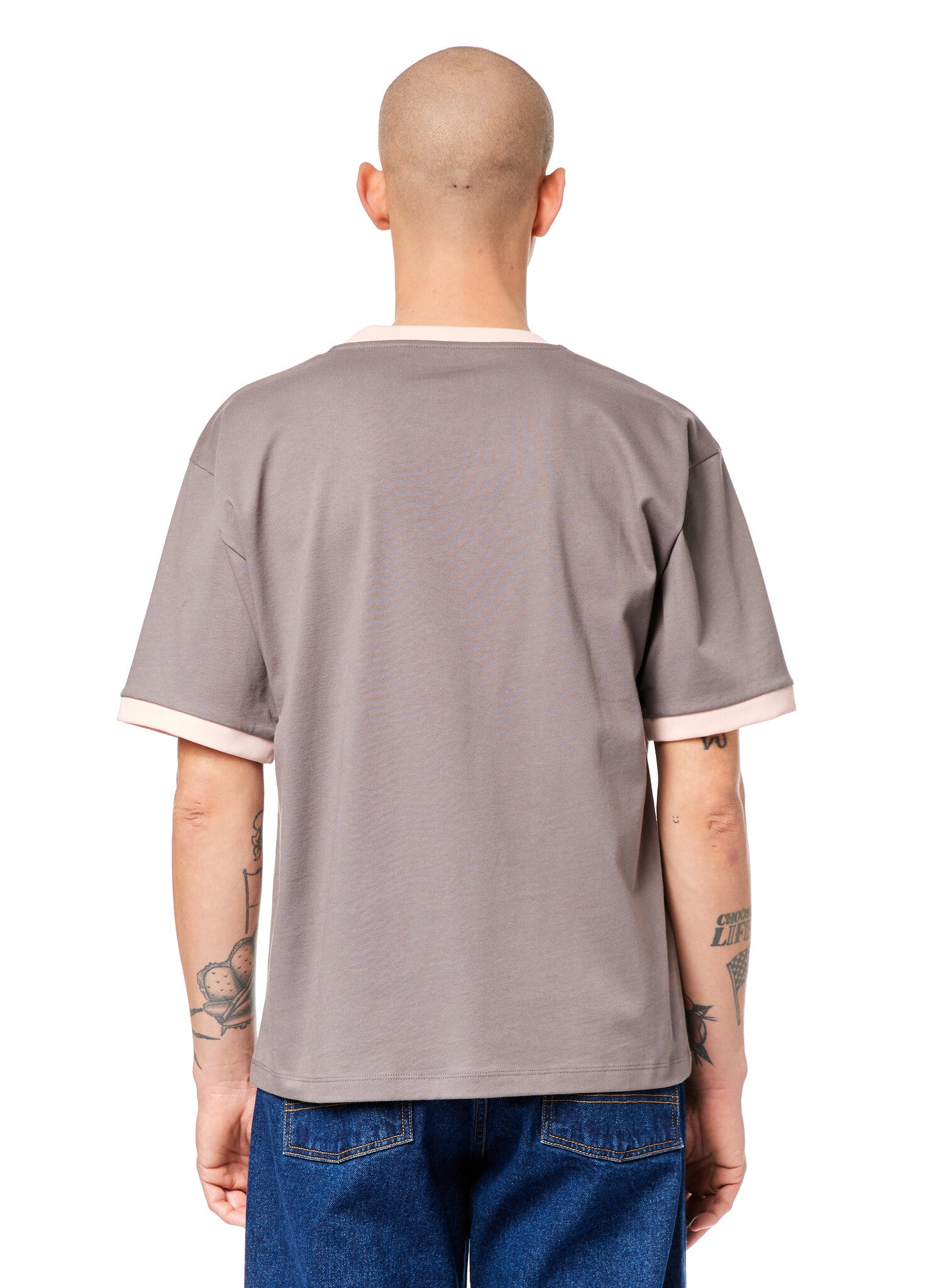 Welcome Back Ringer T-Shirt Knit - Gris Foncé