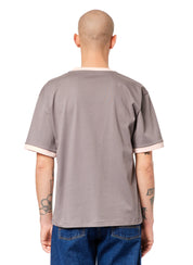 Welcome Back Ringer T-Shirt Knit - Gris Foncé