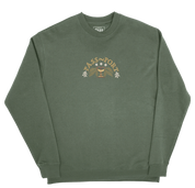 Arched Embroidery Crewneck - Alpine Green