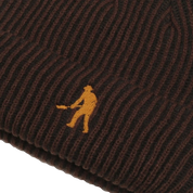 Workers 2 Tone Stripe Beanie - Chocolate