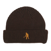 Workers 2 Tone Stripe Beanie - Chocolate