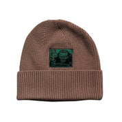 Embroidered Patched Beanie - Saddle