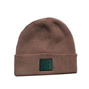 Embroidered Patched Beanie - Saddle