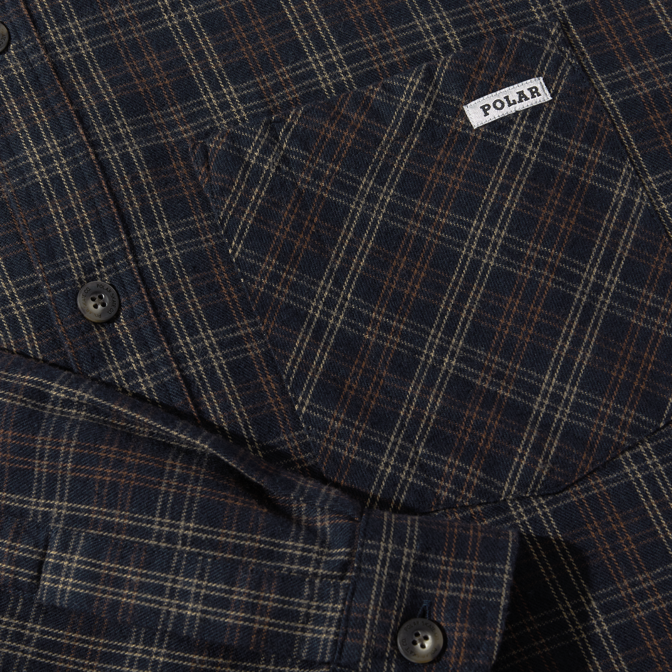 Mitchell LS Shirt Flannel - Navy/Brown