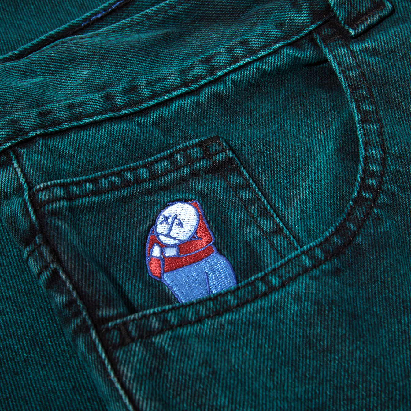 Jean Big Boy - Bleu sarcelle et noir 