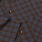 Mitchell Poplin Shirt - Brown/Blue