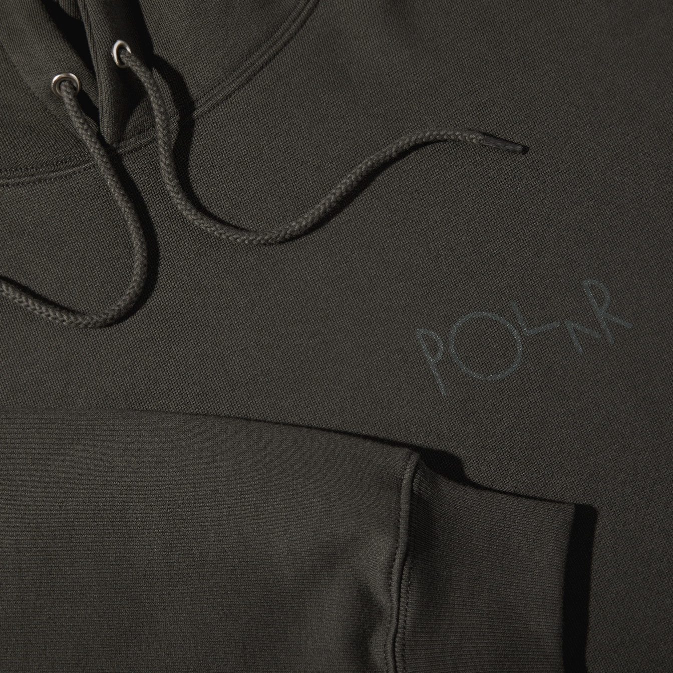 Dave Hoodie Stroke Logo - Dirty Black