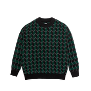 Zig Zag Knit Sweater - Black/Dark Teal