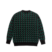 Zig Zag Knit Sweater - Black/Dark Teal