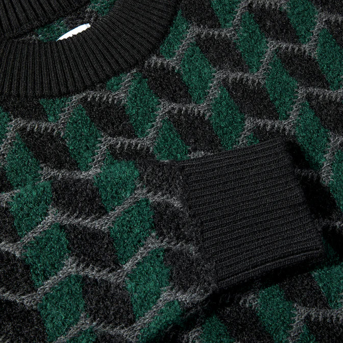 Zig Zag Knit Sweater - Black/Dark Teal