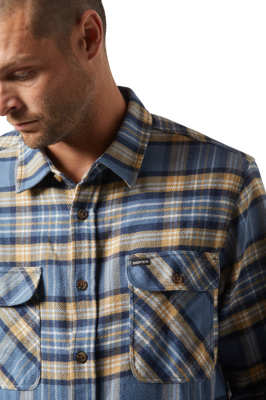 Bowery Flannel - Azure Blue/Washed Navy/Sand