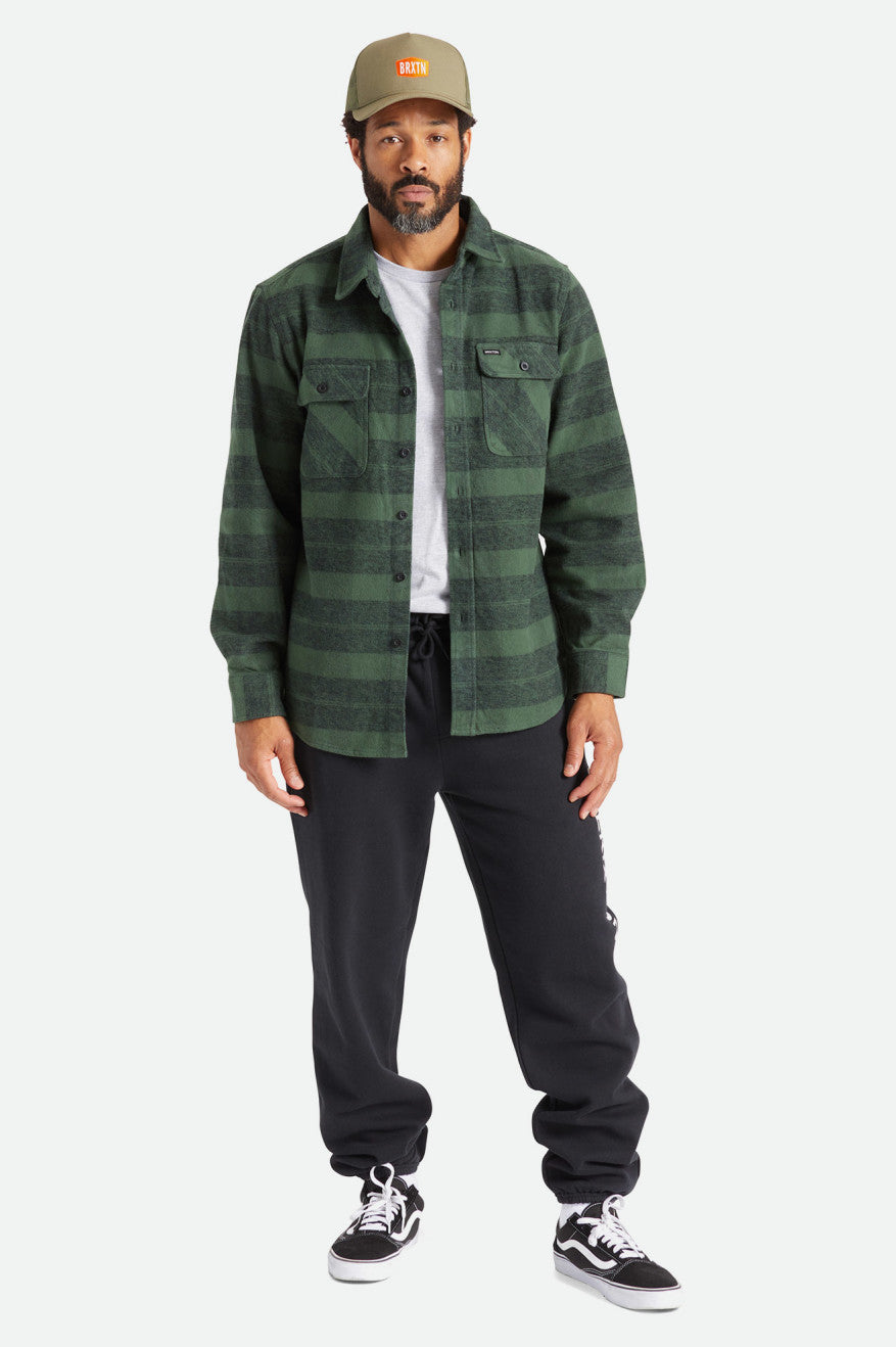 Bowery Heavy Weight L/S Flannel - Forest Green