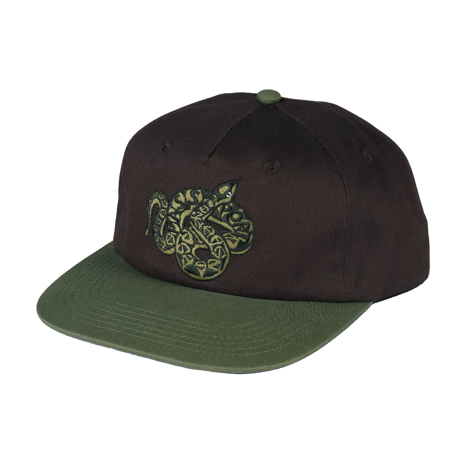 Casquette de travail enroulée - Vert militaire/chocolat