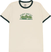 Fort Miley T-Shirt Ringer - Naturel/Vert Forêt/Vert