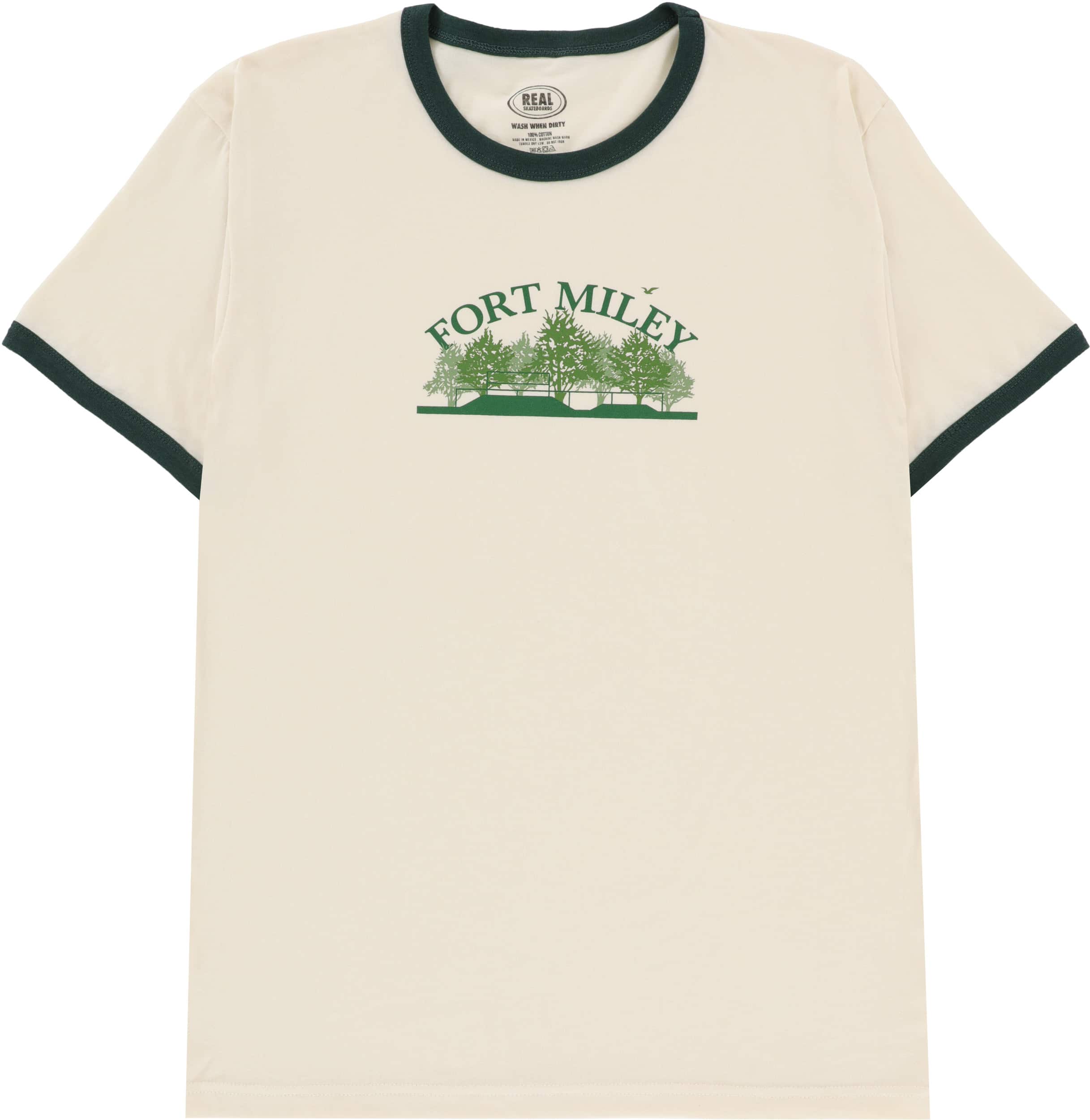 Fort Miley T-Shirt Ringer - Naturel/Vert Forêt/Vert