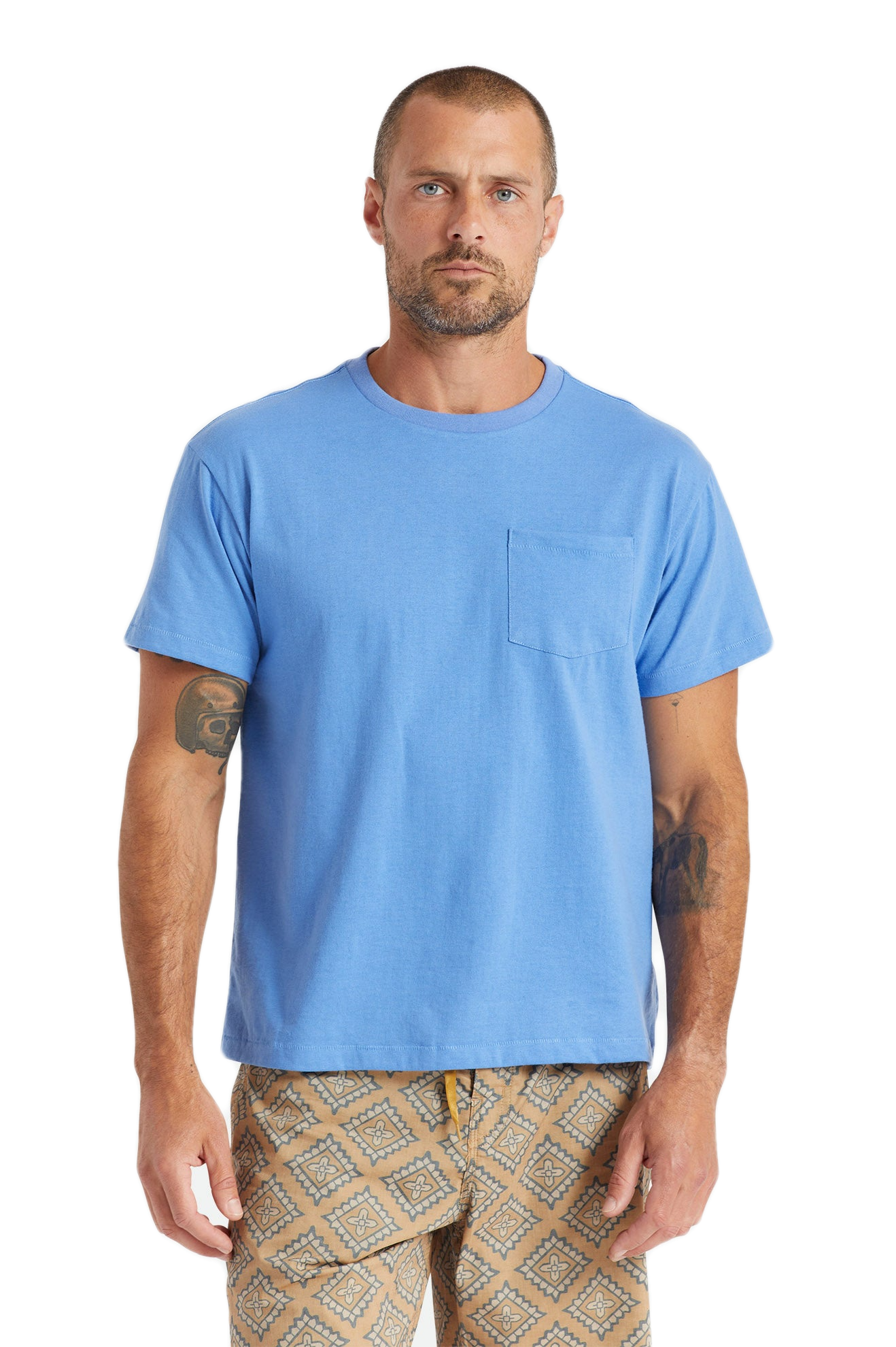 Basic S/S Pocket Tee - Sky Blue