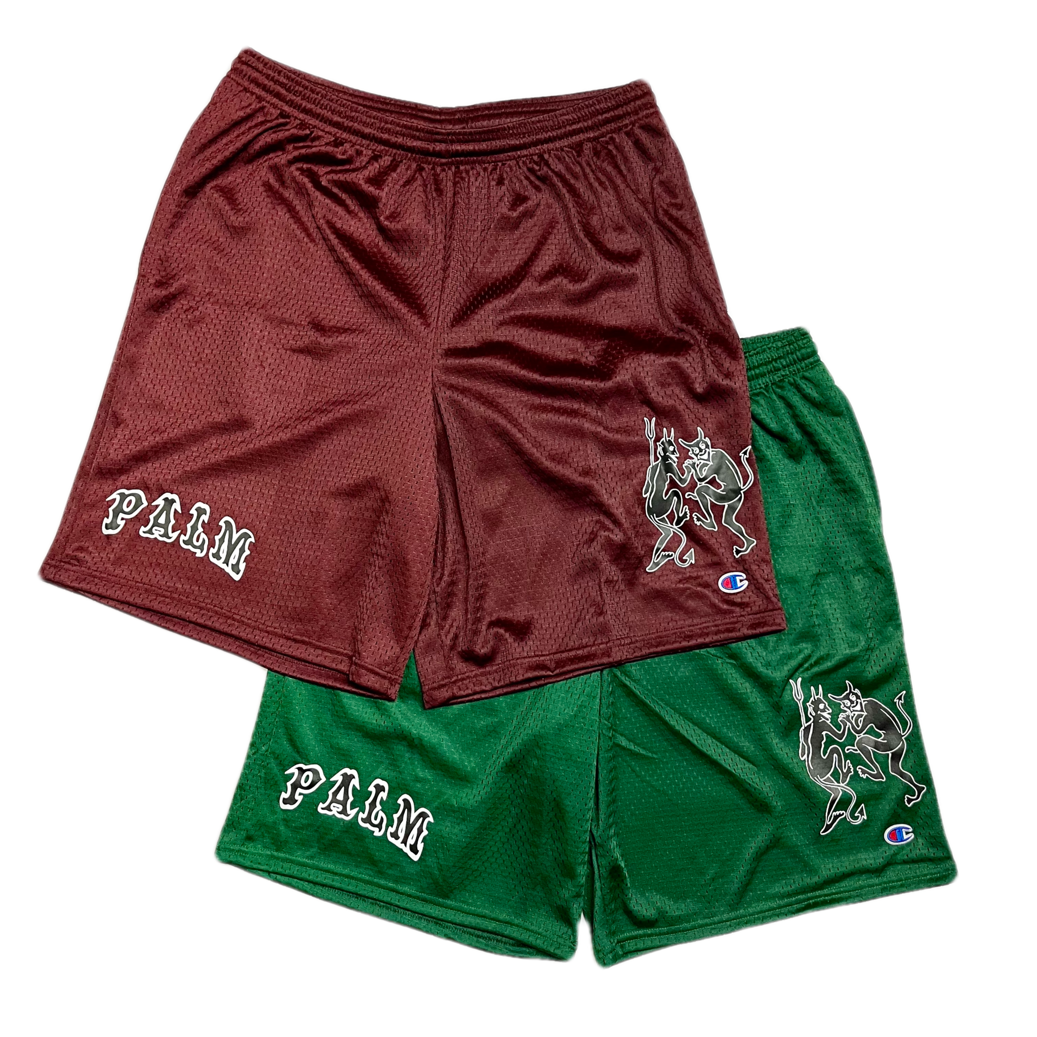 Paul & League Basketball Mesh Shorts - Maroon/White