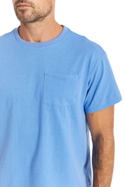 Basic S/S Pocket Tee - Sky Blue