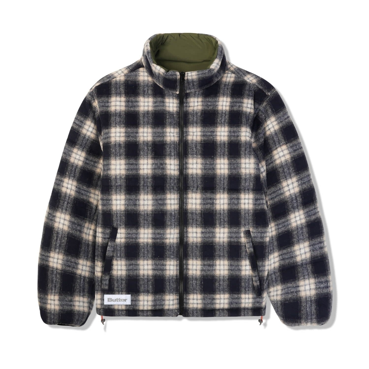 Reversible Plaid Puffer Jacket - Navy/Alpine