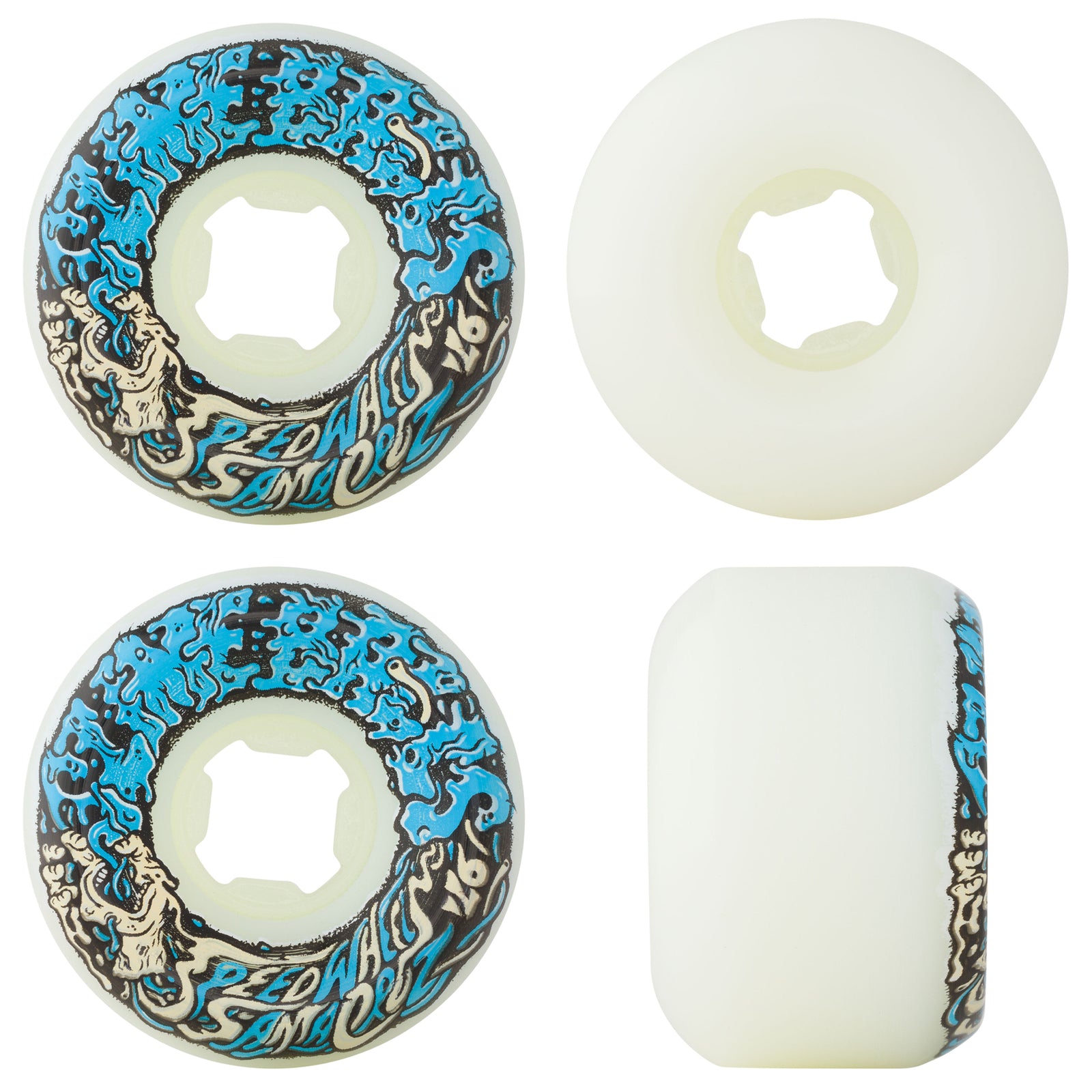 Santa Cruz Wheels Vomit Mini 97A - Blanc/Bleu