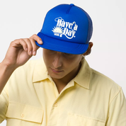 Have A Day Trucker Hat - Deep Ultramarin