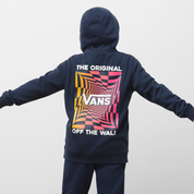 Kids Gradient Checking  Hoodie - Dress Blues