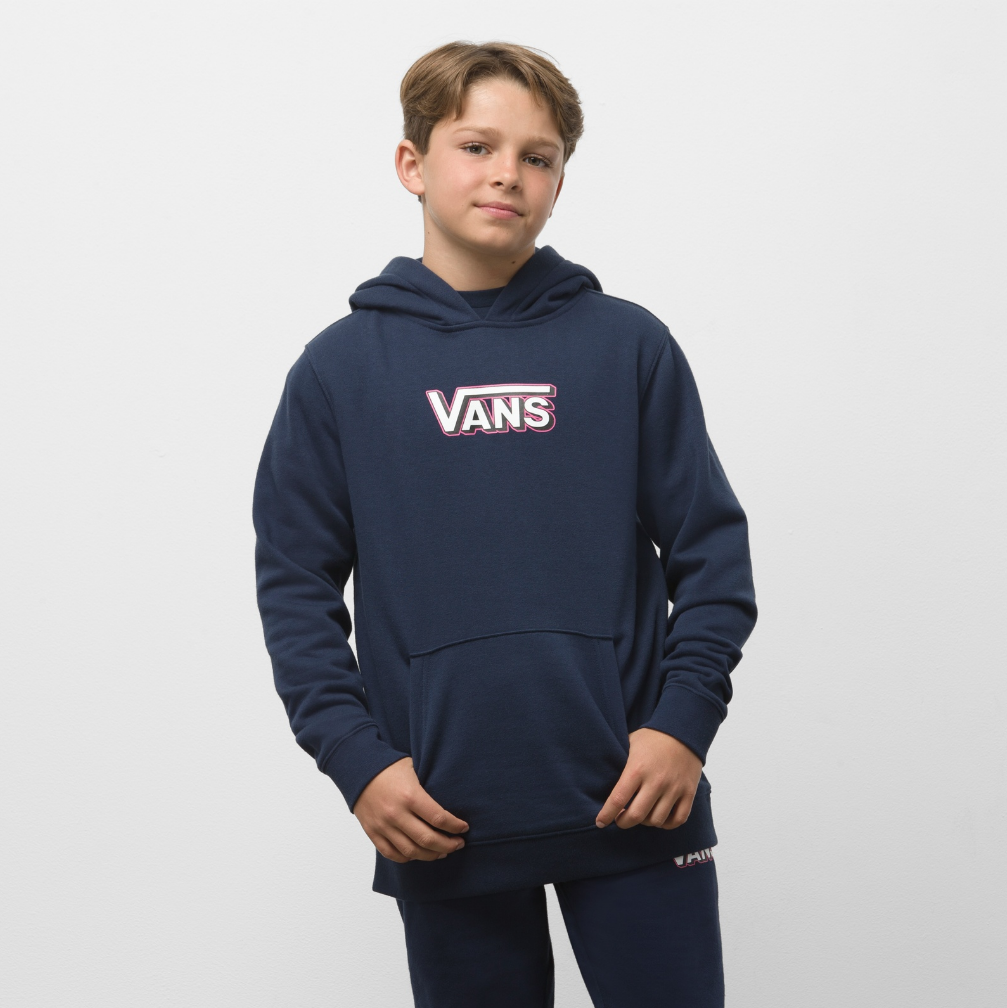 Kids Gradient Checking  Hoodie - Dress Blues