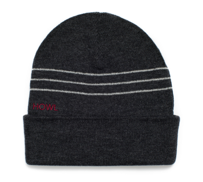Striped Reflect Beanie - Black