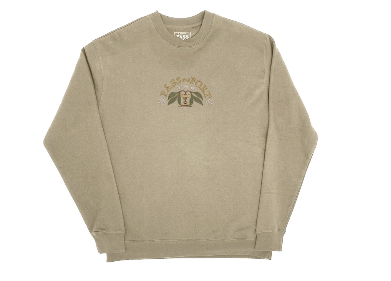 Arched Embroidery Crewneck - Sandstone