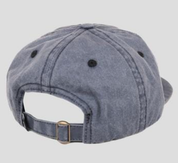 Arched Embroidery 6 Panel Strap Back - Blue