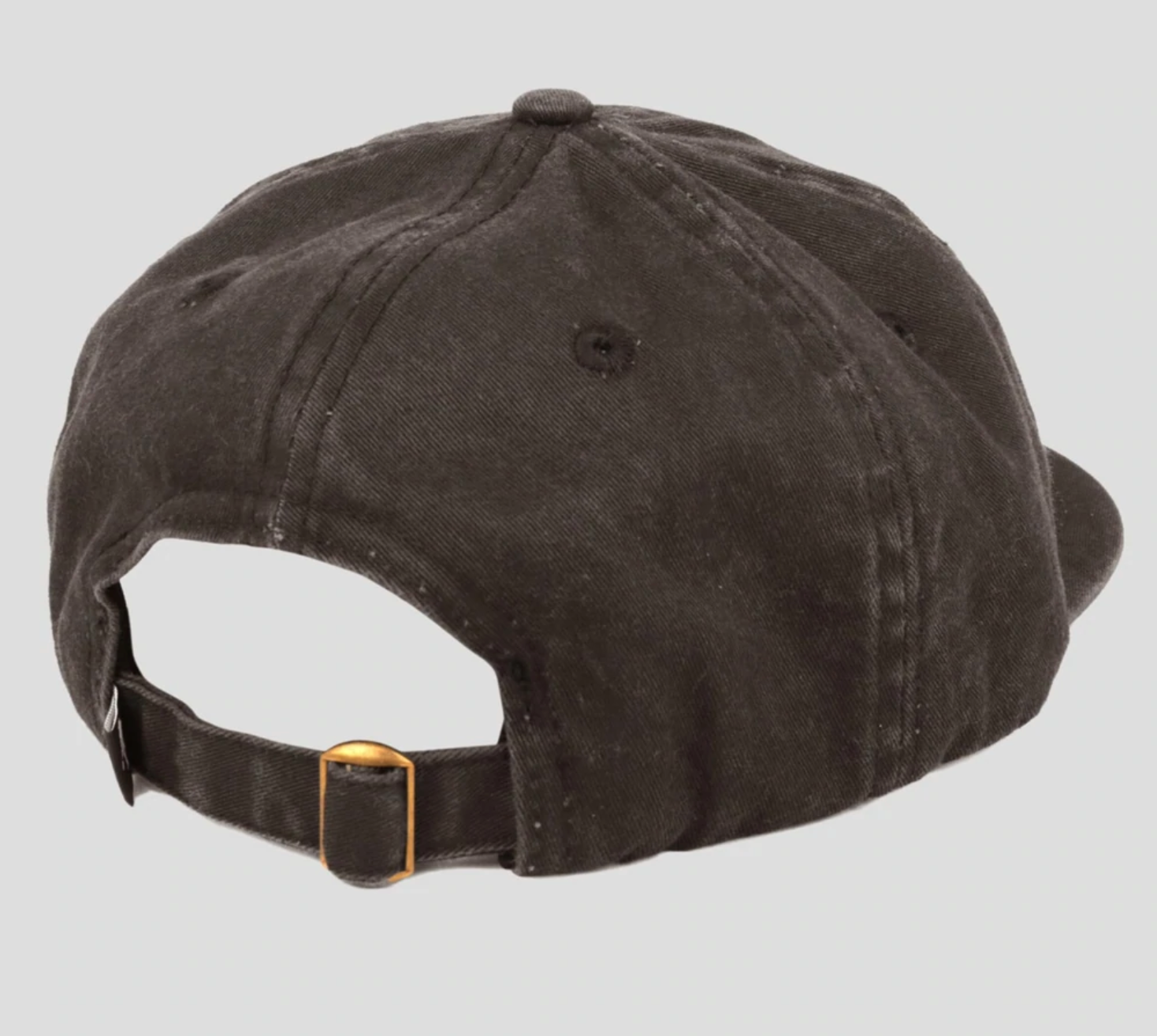 Arched Embroidery 6 Panel Strap Back - Black