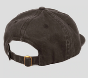 Arched Embroidery 6 Panel Strap Back - Black