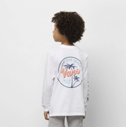 Little Kids Palm Script Long Sleeve T-Shirt - White