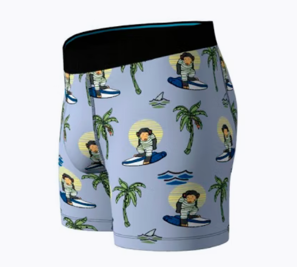 Monkey Surfs Boxer Brief - Blue