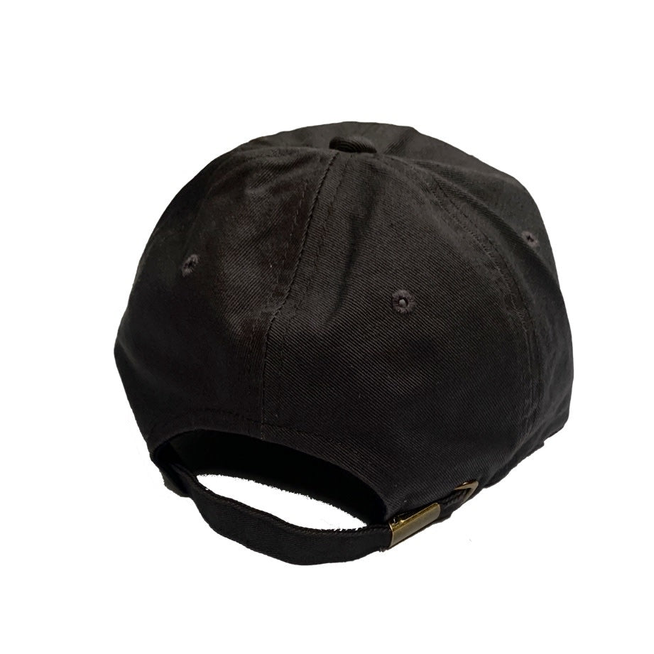 Stamp Embroidered Cap - Black