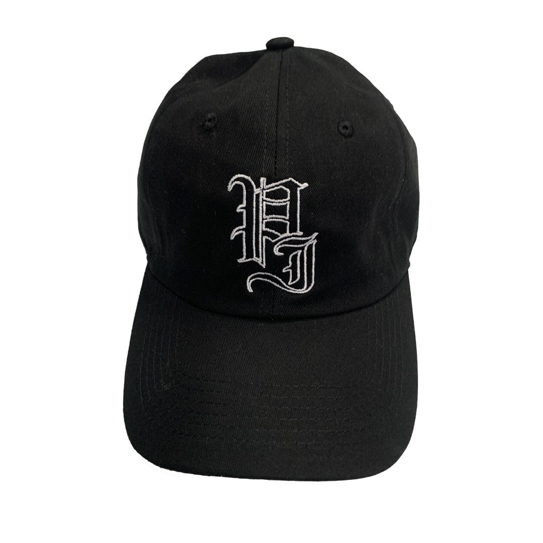 Stamp Embroidered Cap - Black