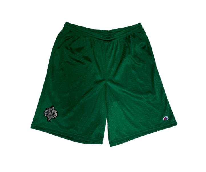 Crest Patch Mesh Shorts - Dark Green