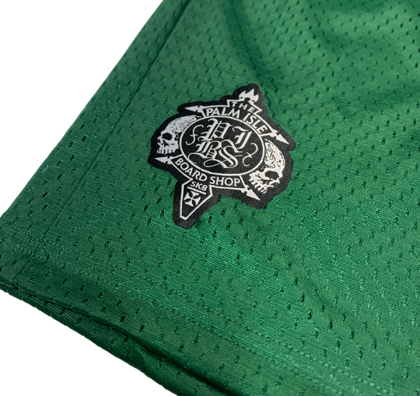 Crest Patch Mesh Shorts - Dark Green
