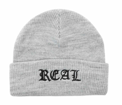 Bonnet à revers avec inscription - Gris chiné/noir
