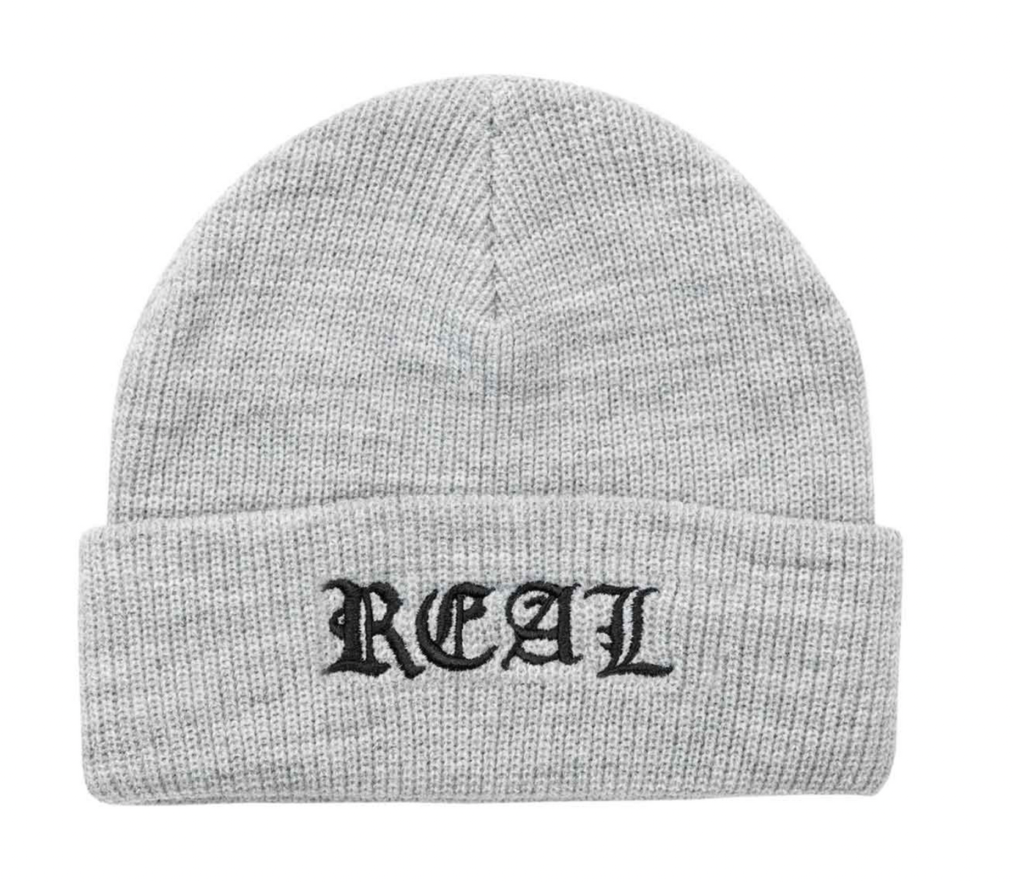 Bonnet à revers avec inscription - Gris chiné/noir