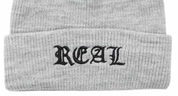 Bonnet à revers avec inscription - Gris chiné/noir