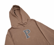 Capuche brodée Prick - Argile pigmentée