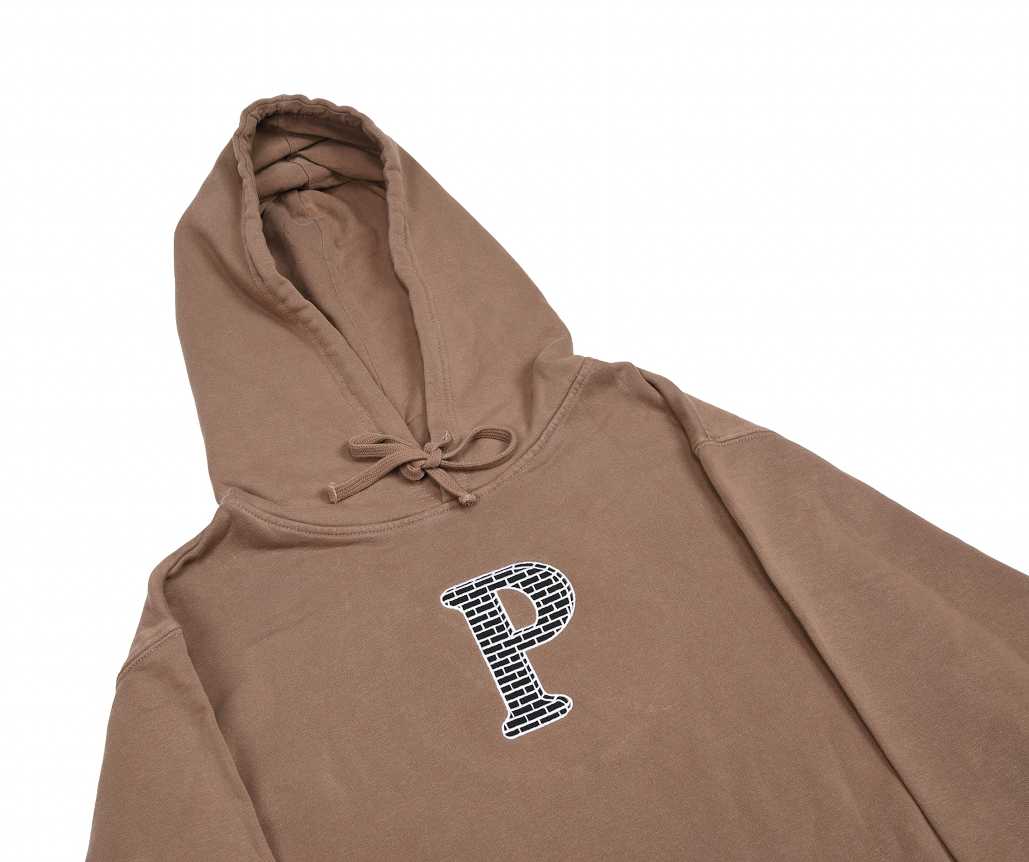 Capuche brodée Prick - Argile pigmentée