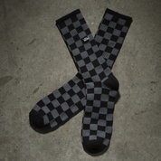 Checkerboard Crew Socks II - Black/Charcoal