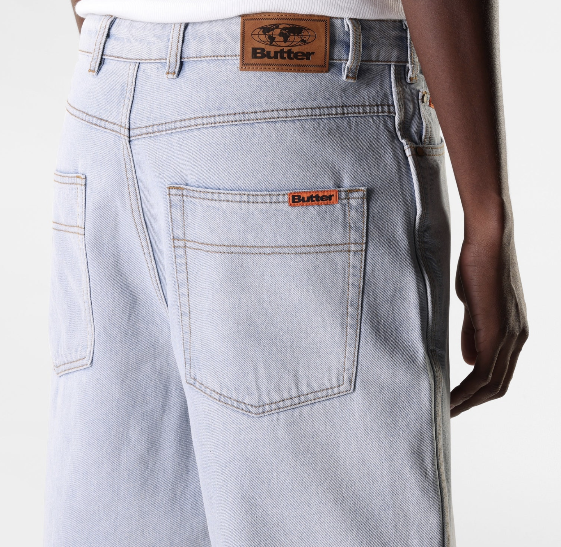 Baggy Denim Shorts - Light Blue