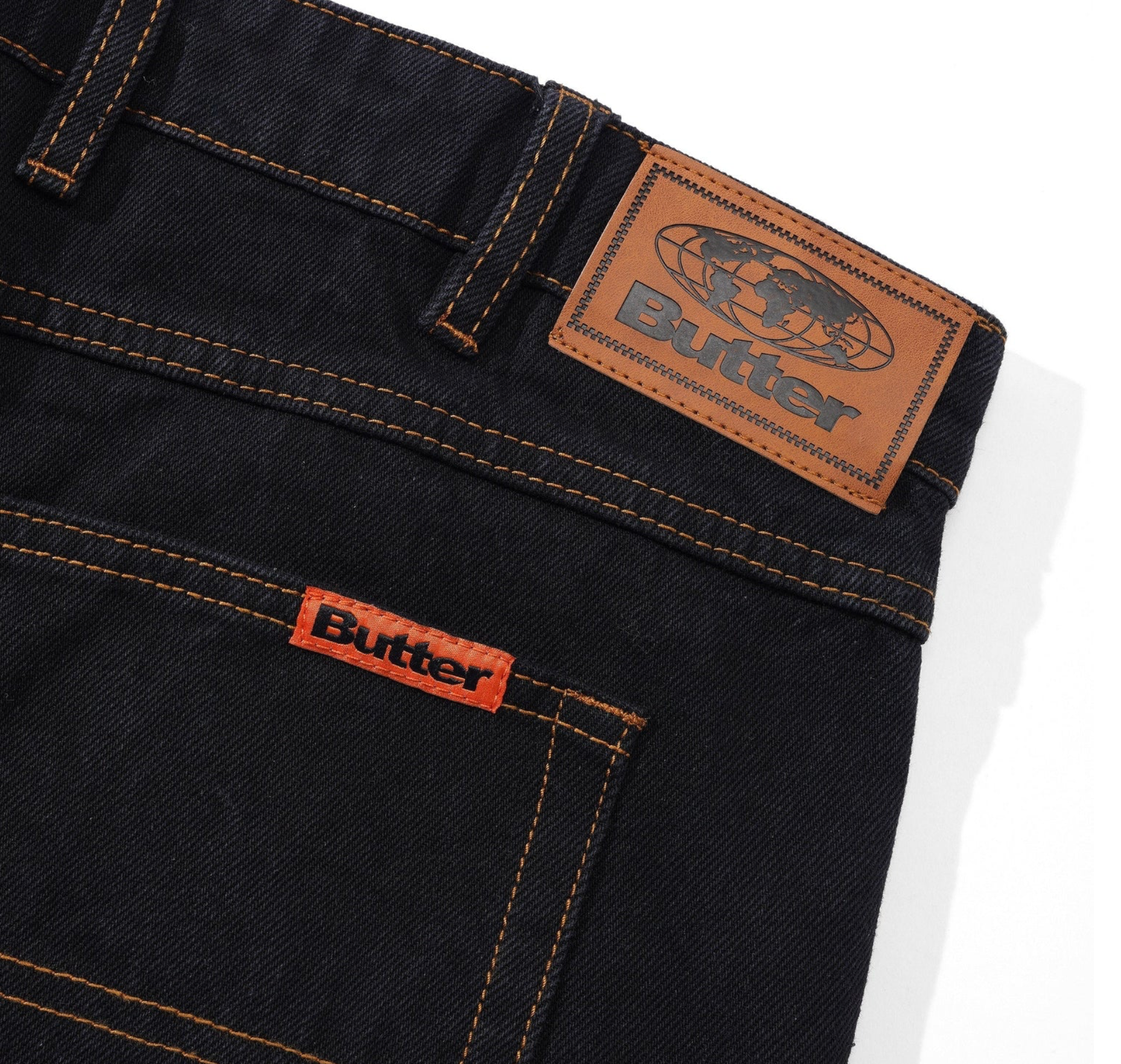 Baggy Denim Jeans - Washed Black