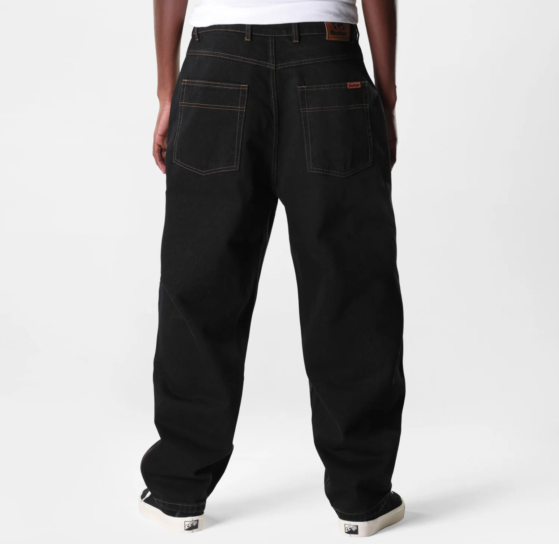 Baggy Denim Jeans - Washed Black