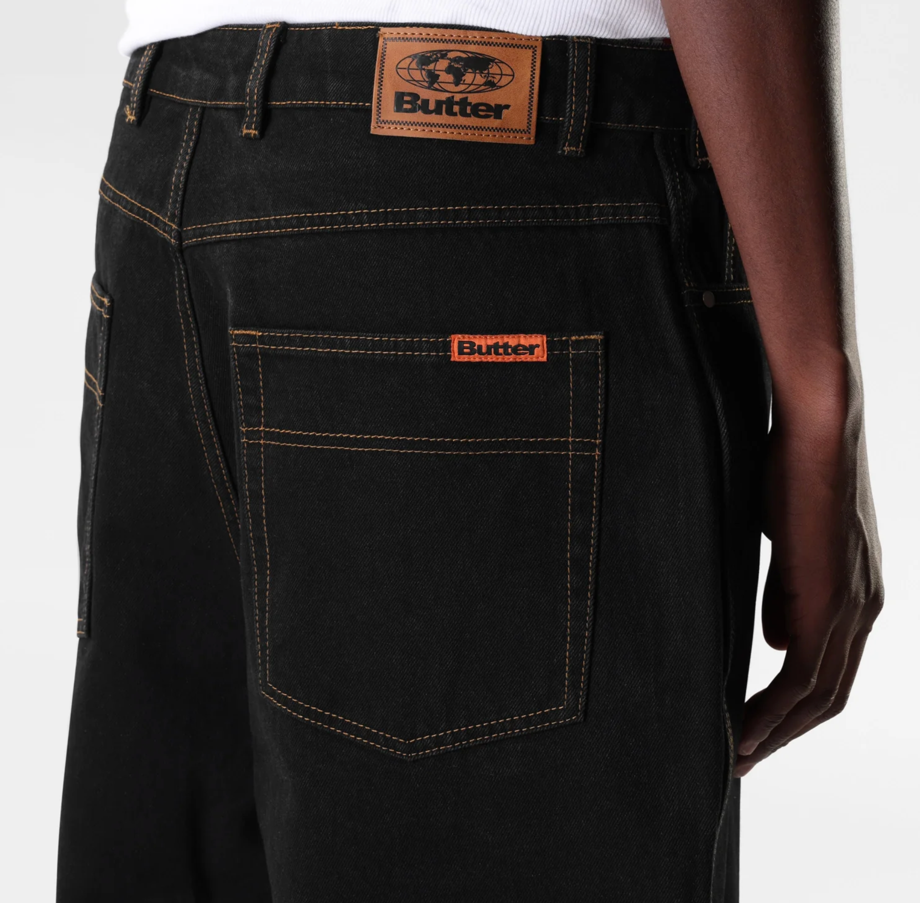 Baggy Denim Jeans - Washed Black