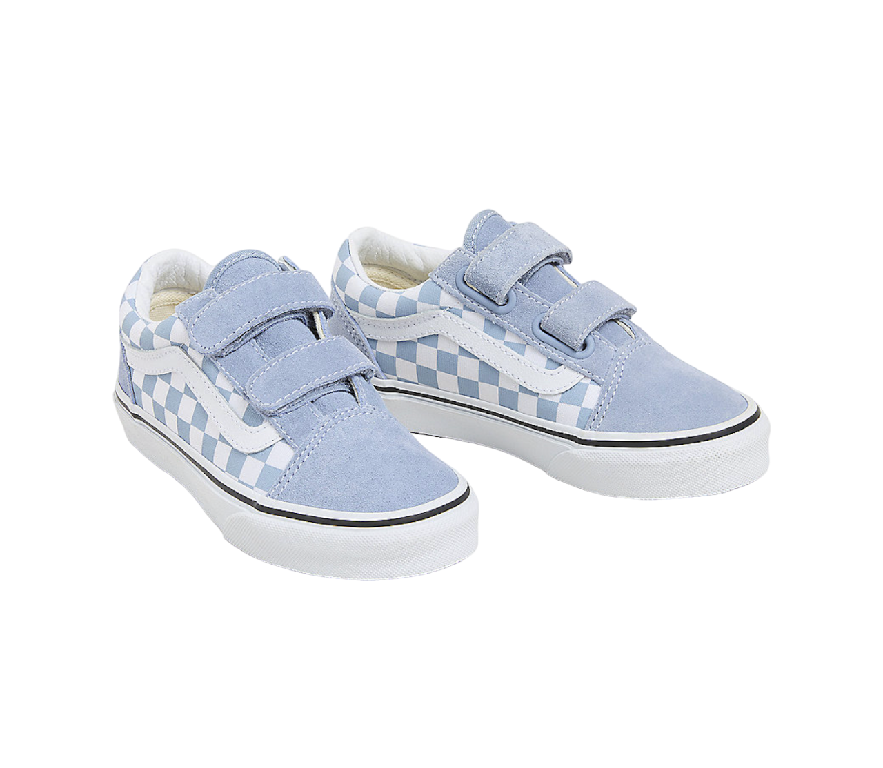 Baskets Old Skool V Checkerboard pour enfants - Bleu/blanc 